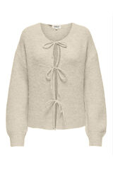 Only Casaco de malha com la&ccedil;os cinzento