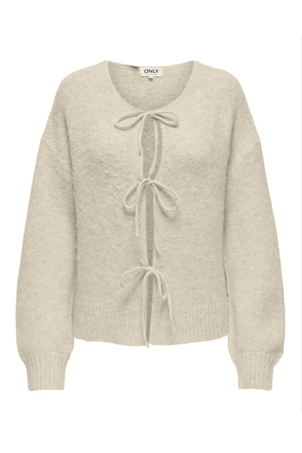 Only Casaco de malha com la&ccedil;os cinzento