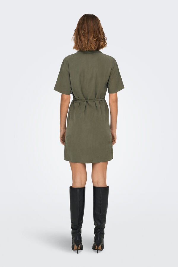 JDY Vestido de manga 2/4 verde