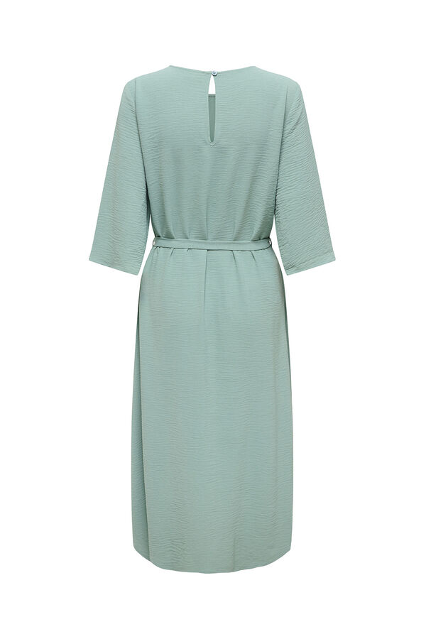 JDY Vestido midi manga 3/4 turquesa