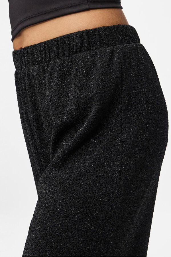 Pieces Cal&ccedil;a wide lurex preto