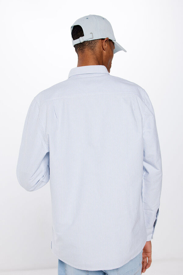 Springfield Camisa polo oxford riscas azul