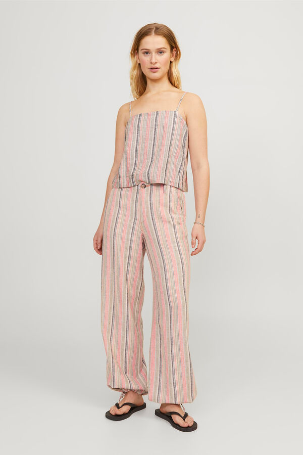 Jack & Jones Cal&ccedil;as de riscas linho vermelho