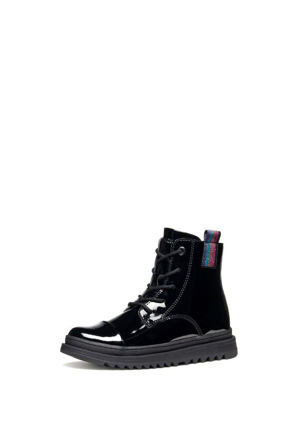 Geox Botines efecto charol negro