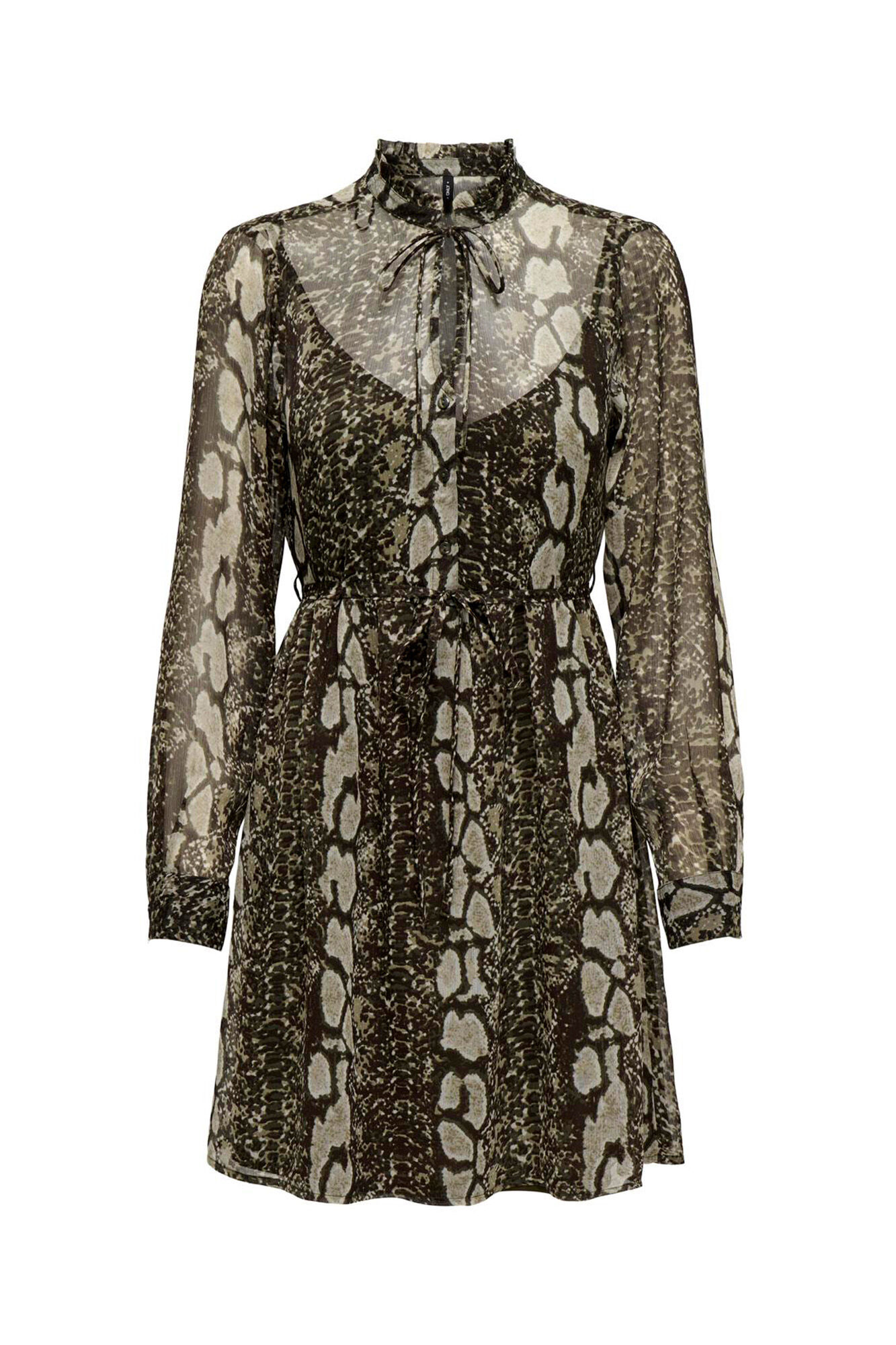 Only Vestido de chiffon com estampa animal