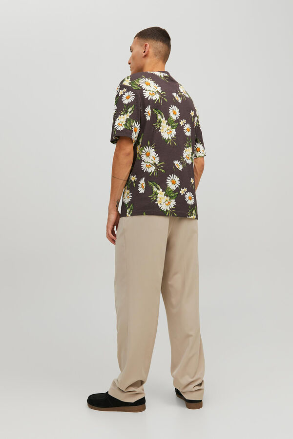 Jack & Jones Camiseta print floral marrón