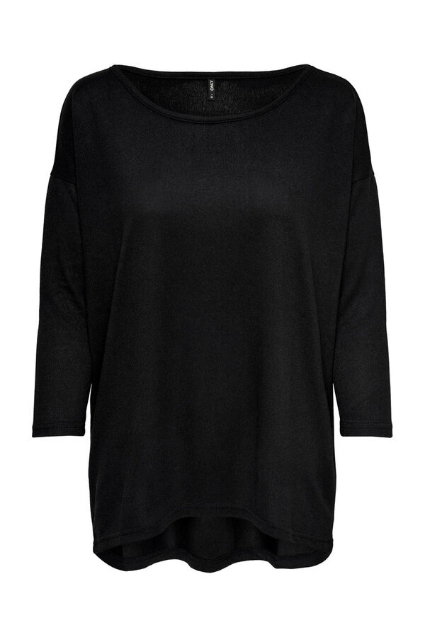 Only Camiseta fluida de manga meia  preto