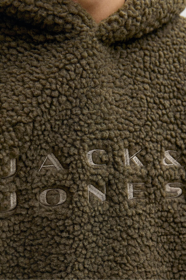 Jack & Jones Junior Sudadera Teddy con capucha verde