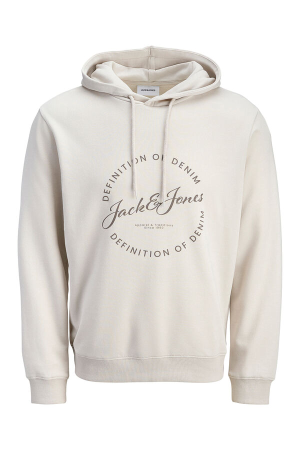 Jack & Jones Sweatshirt com capuz em felpa suave bege