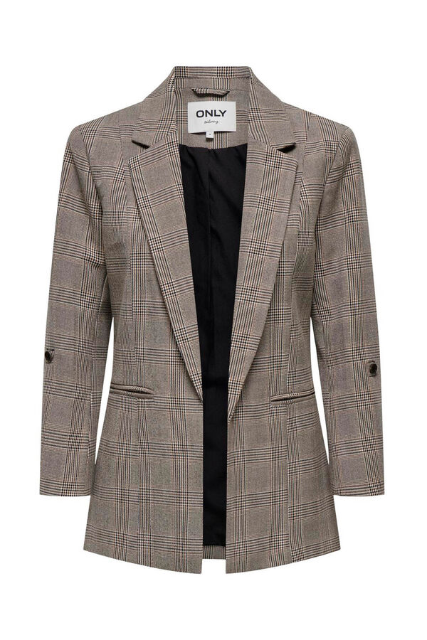 Only Blazer aos quadrados cinzento