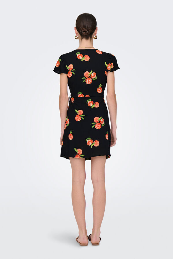 JDY Vestido corto estampado negro