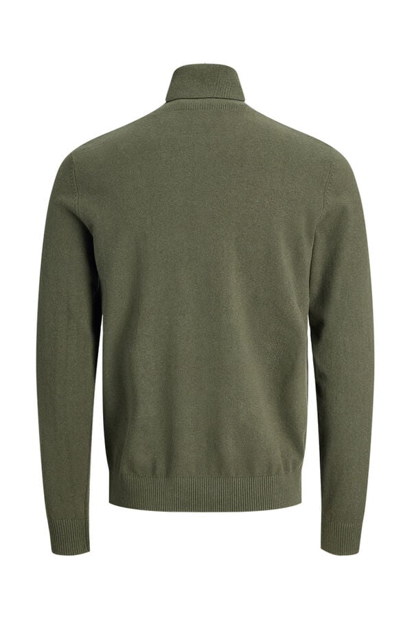 JJ REBEL Jersey de punto cuello vuelto verde