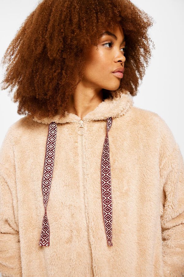 Springfield Sudadera Pelo Capucha nude