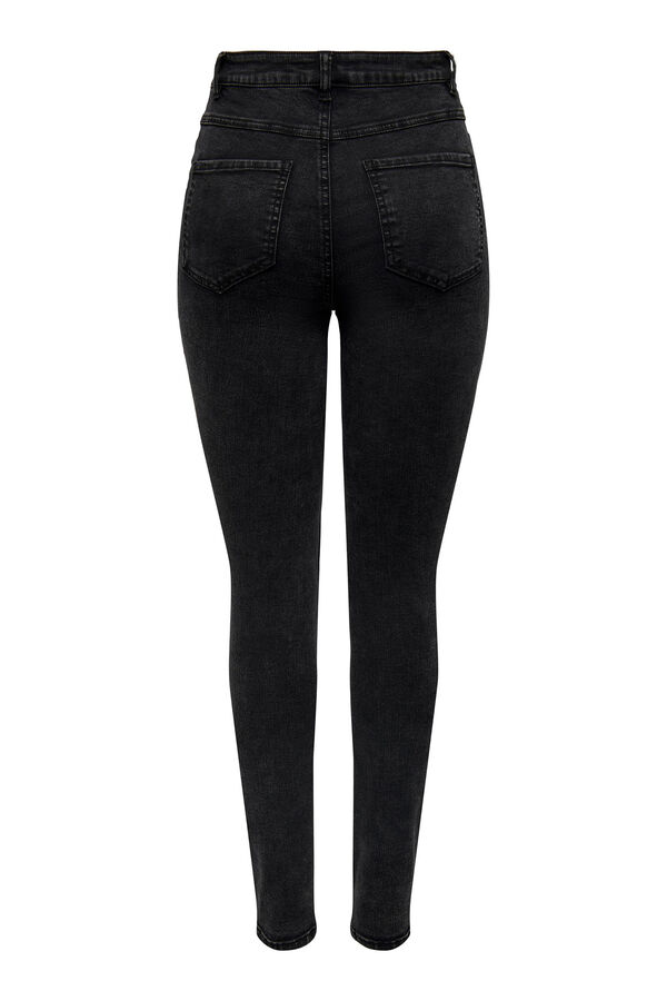 Only Jeans cigarro cintura alta  preto