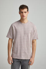 Springfield Camiseta raya estructura burdeos