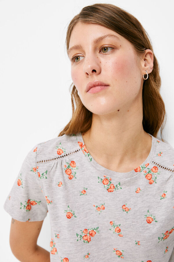 Springfield T-shirt Estampada Lace Ombros cinza