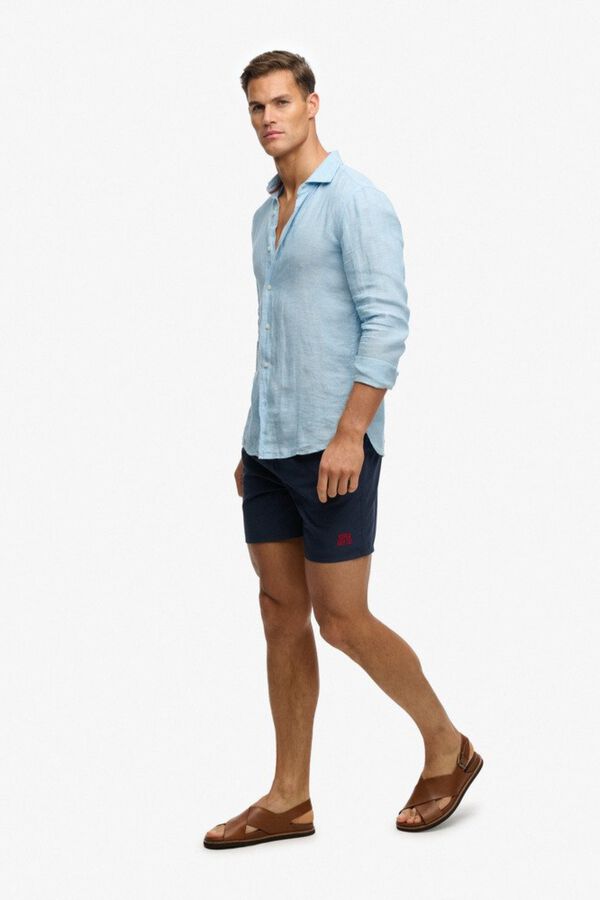Superdry Fato de banho liso b&aacute;sico com logo azul