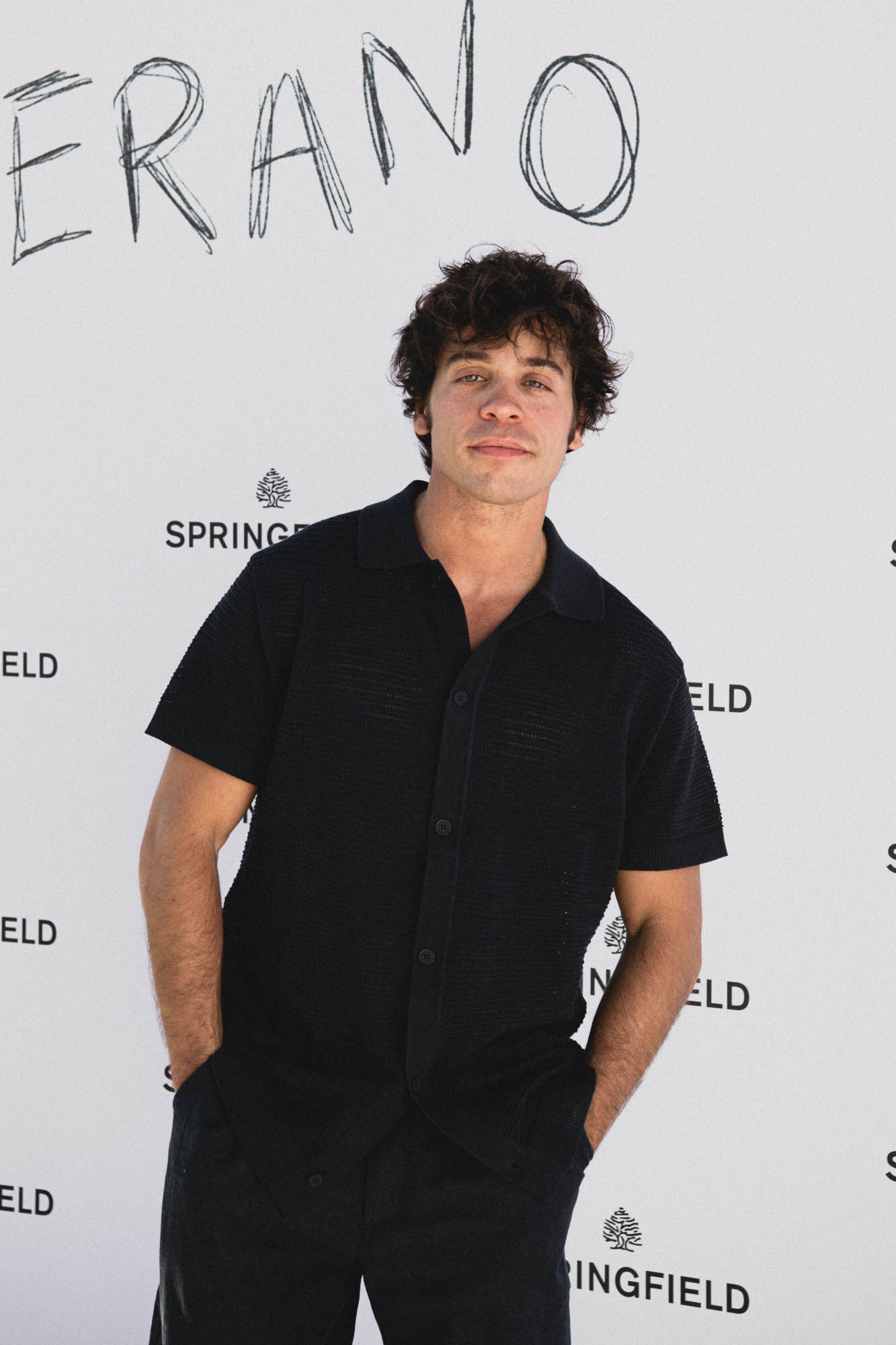 Springfield Cardigan de gola polo de gola manga curta