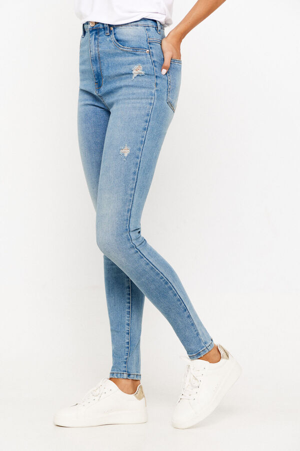 Only Jeans Skinny Tiro Alto azul
