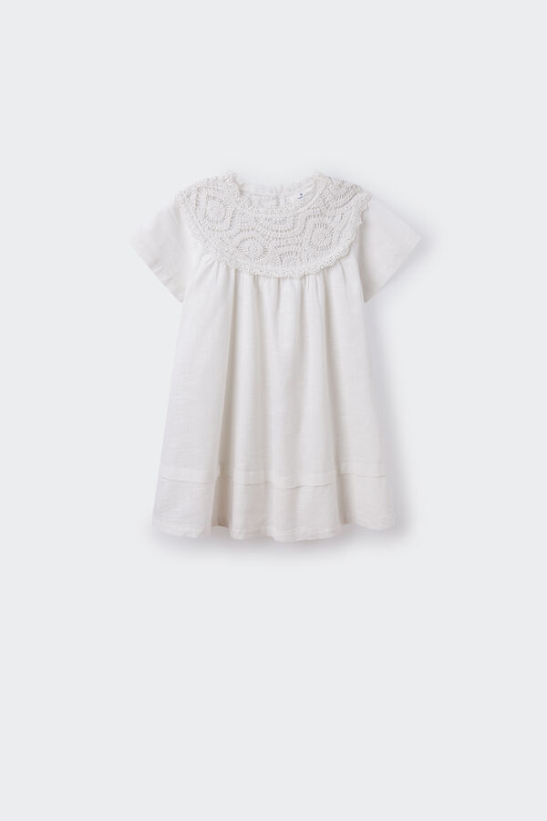 Springfield Kids Vestido colar crochet menina branco