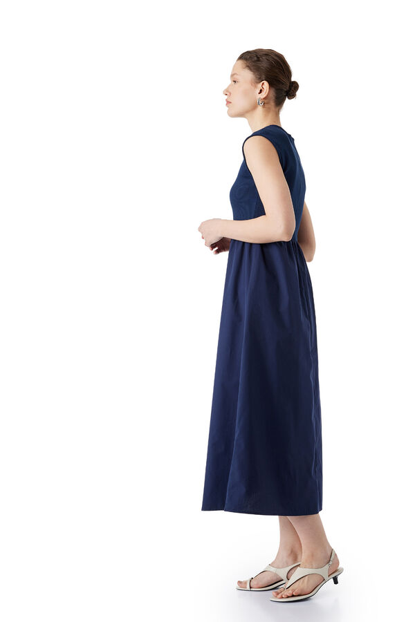 Koton Vestido maxi cuello caja azul