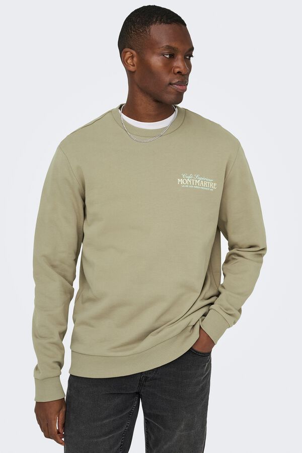 Only & Sons Sweatshirt gola redonda bege