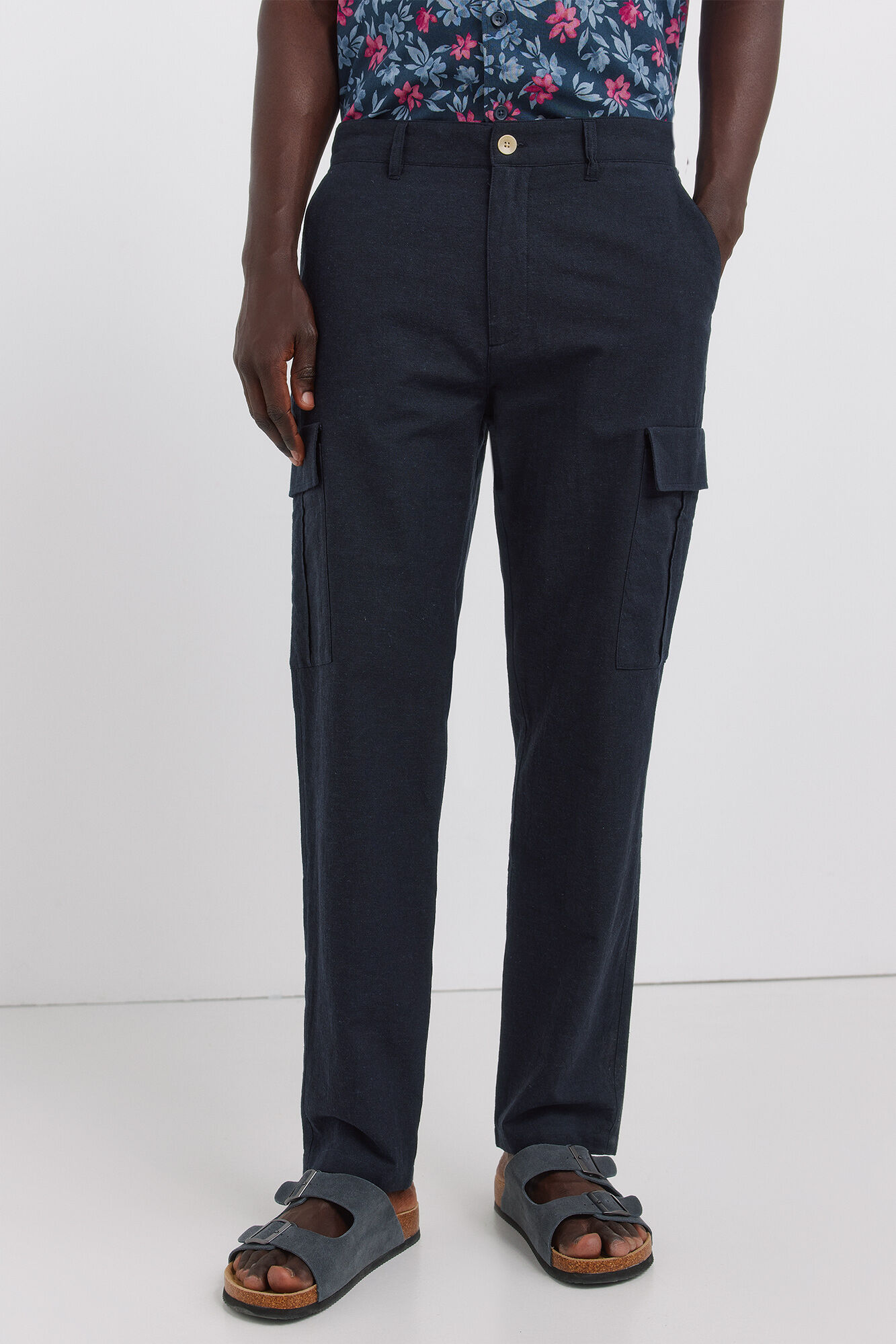 Springfield Pantal&oacute;n cargo lino comfort slim fit