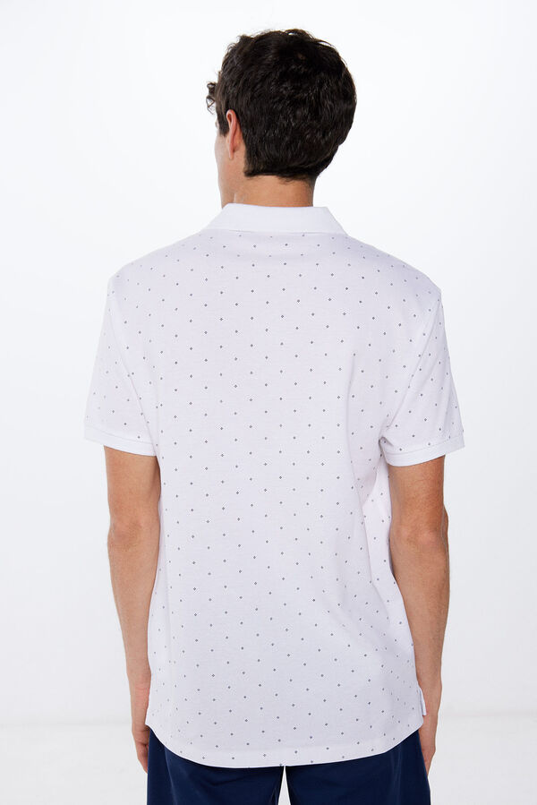 Springfield Polo piqu&eacute; estampado regular fit branco