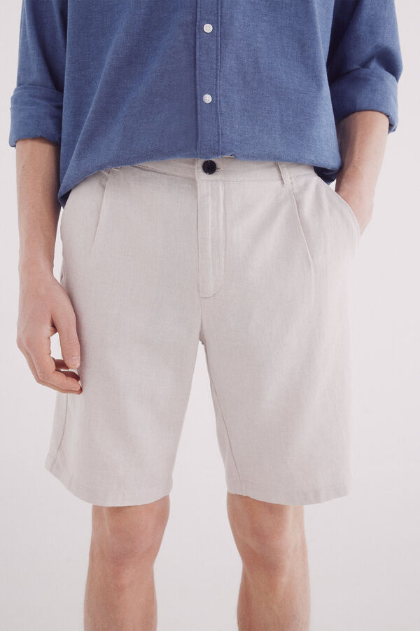 Springfield Bermuda lino slim fit beige