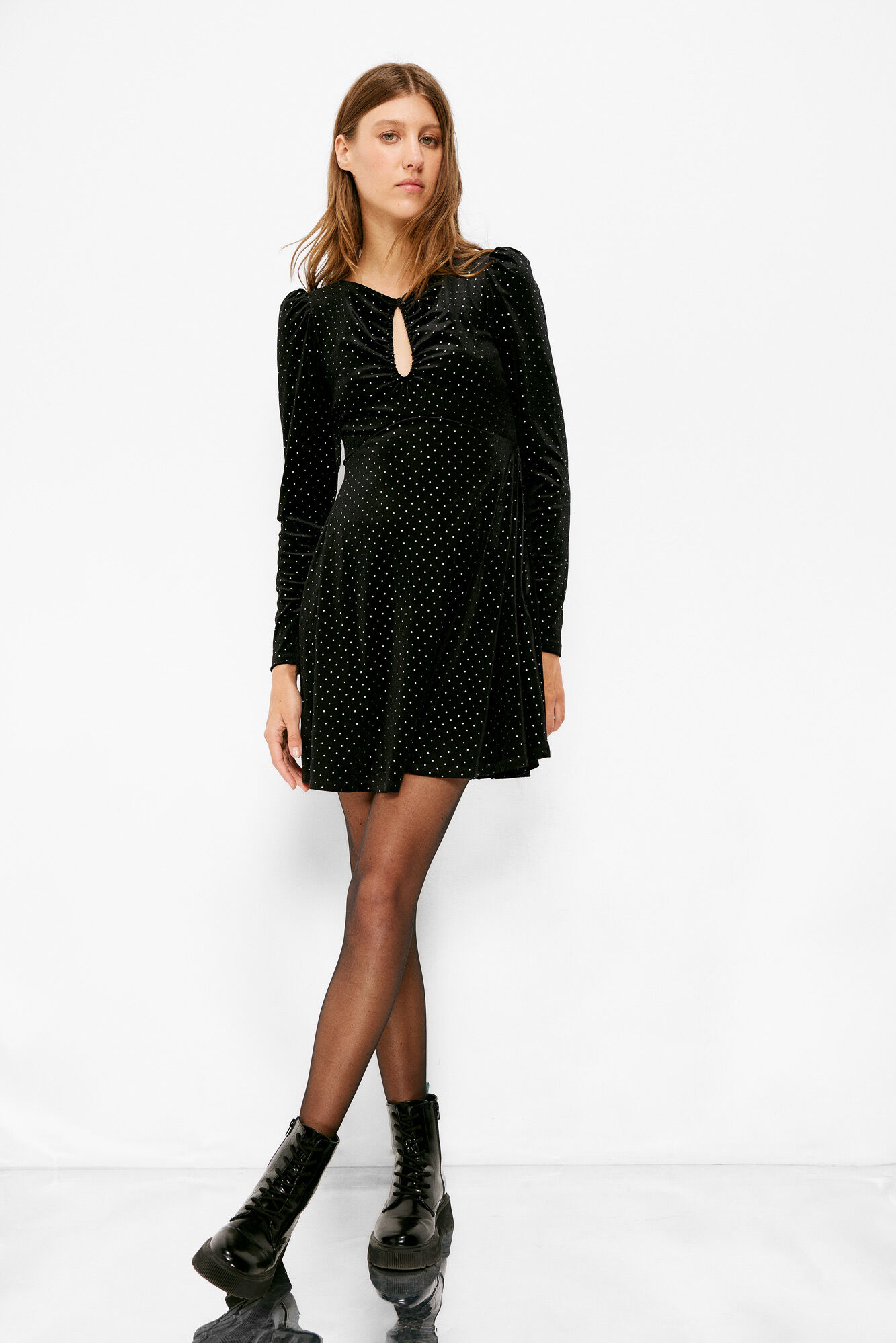 Springfield Vestido curto fantasia de veludo