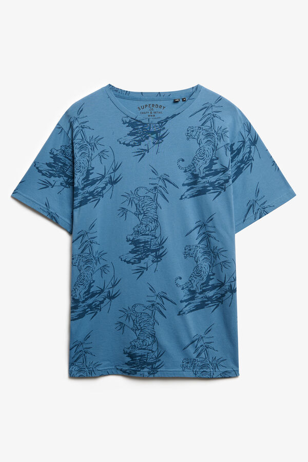 Superdry T-shirt estampada essencial cl&aacute;ssica  azul