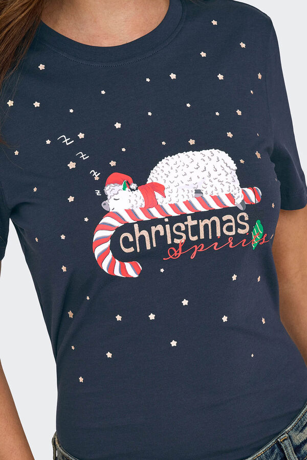 Only Camiseta de Natal azul