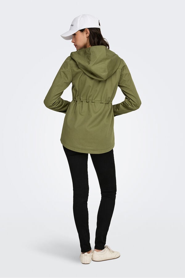 JDY Parka con capucha verde