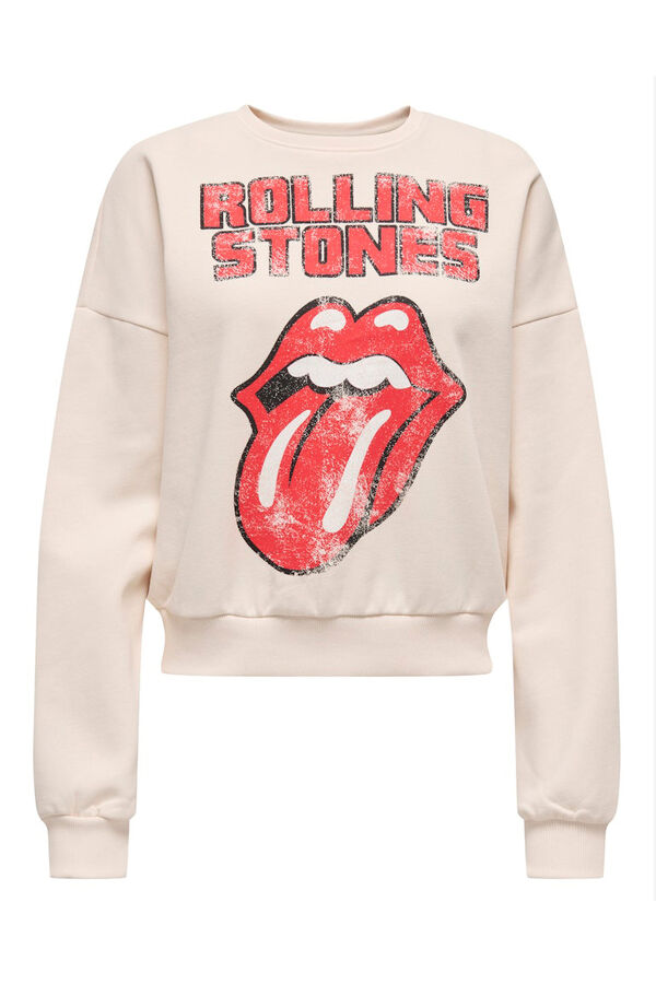 Only Sudadera Rolling Stones beige