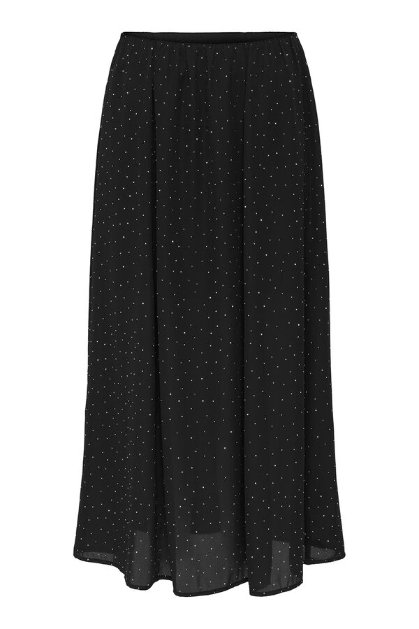 Only Falda larga glitter negro