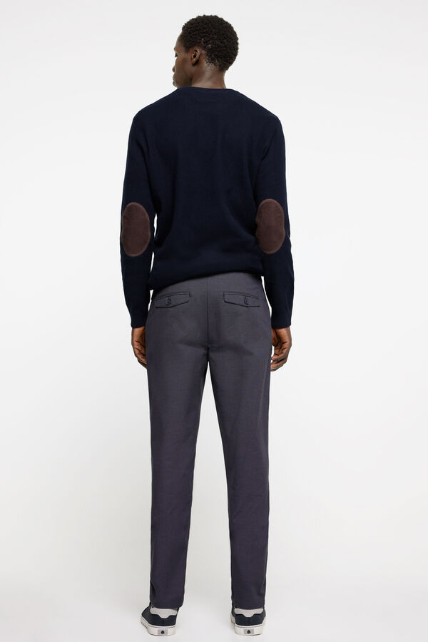 Springfield Calças chino formais estrutura bicolor cinzento