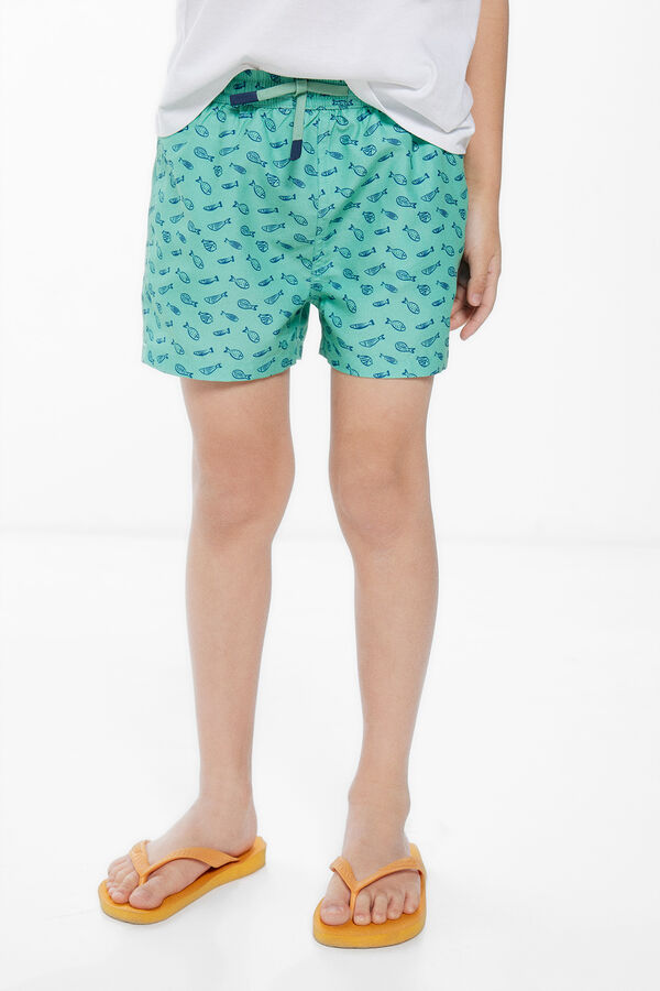 Springfield Kids Ba&ntilde;ador estampado peces ni&ntilde;o verde