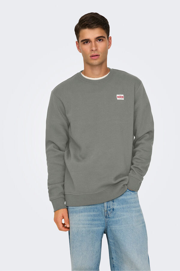 Only & Sons Sudadera cuello redondo gris