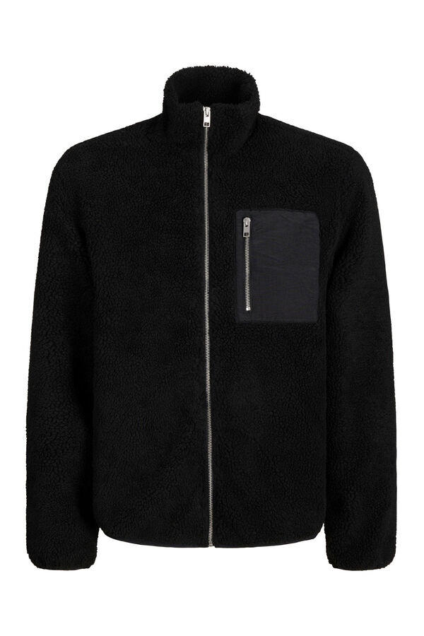 Jack & Jones Casaco de pel&uacute;cia preto