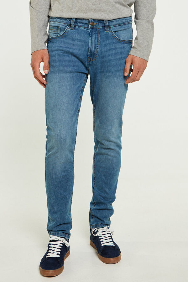 Springfield Jeans slim leves lavagem média azul aço