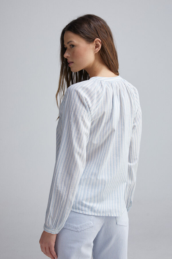 Springfield Blusa volume com gola mao bege