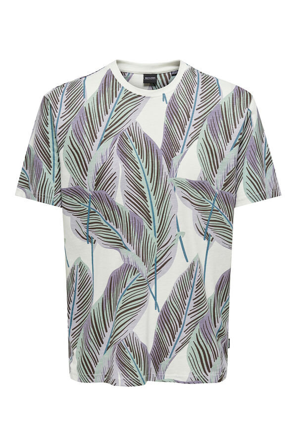 Only & Sons Camisola com estampado de folhas branco