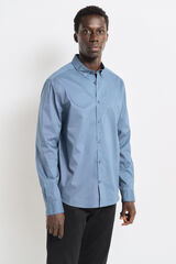 Springfield Camisa social de popelina azul