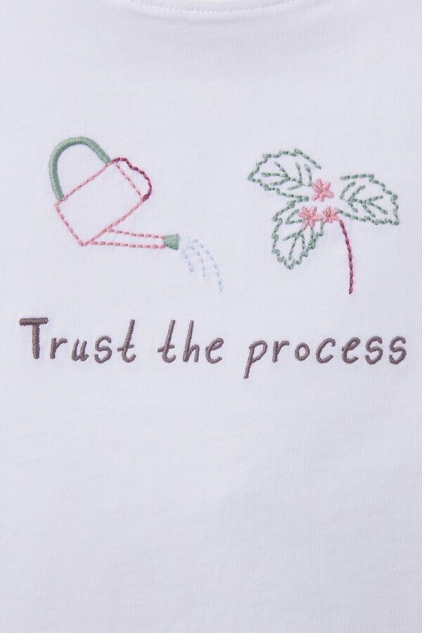 Springfield Kids T-shirt bordada menina branco