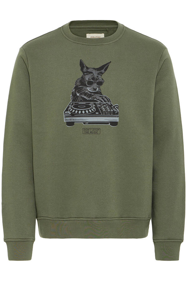 Blend Sweatshirt com gola redonda verde