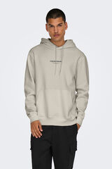 Only & Sons Sudadera con capucha ajustable con cordones y detalle frontal. gris