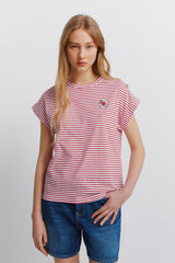Springfield Camiseta rayas botones rojo