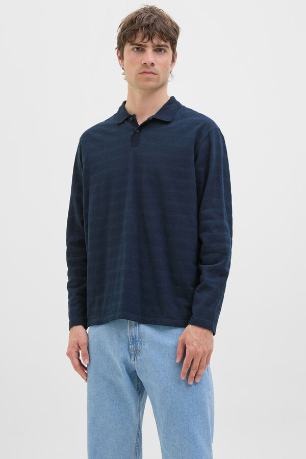 JJ REBEL Polo de manga comprida azul