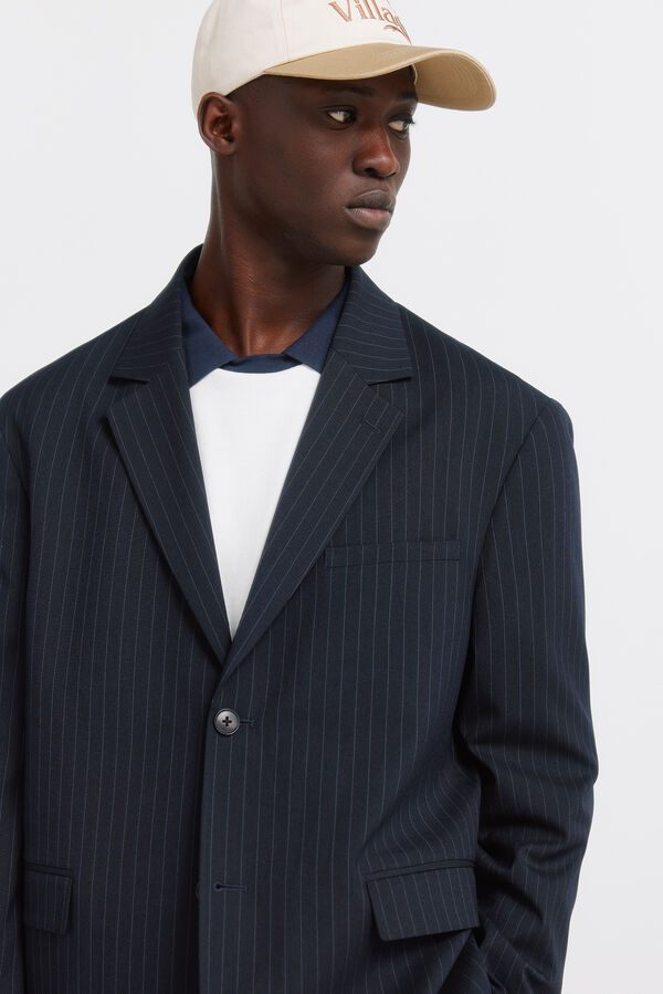 Springfield Blazer de risca diplom&aacute;tica azul