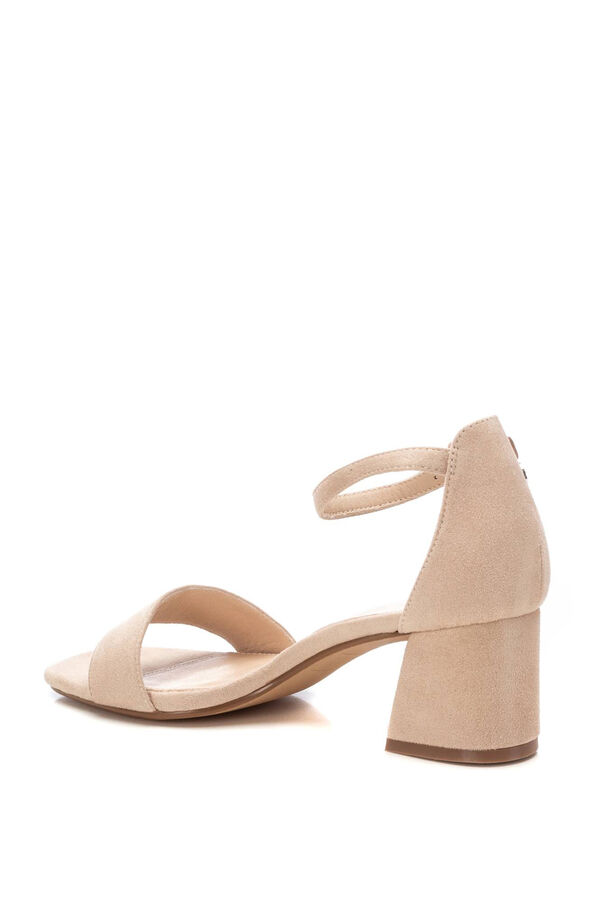 Refresh Zapatos antelina tac&oacute;n ancho beige